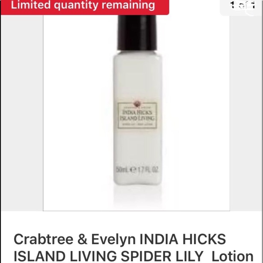 CRABTREE AND EVELYN INDIA HICKS LOTION ONLY